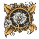 dandelion blowing tattoo design idea