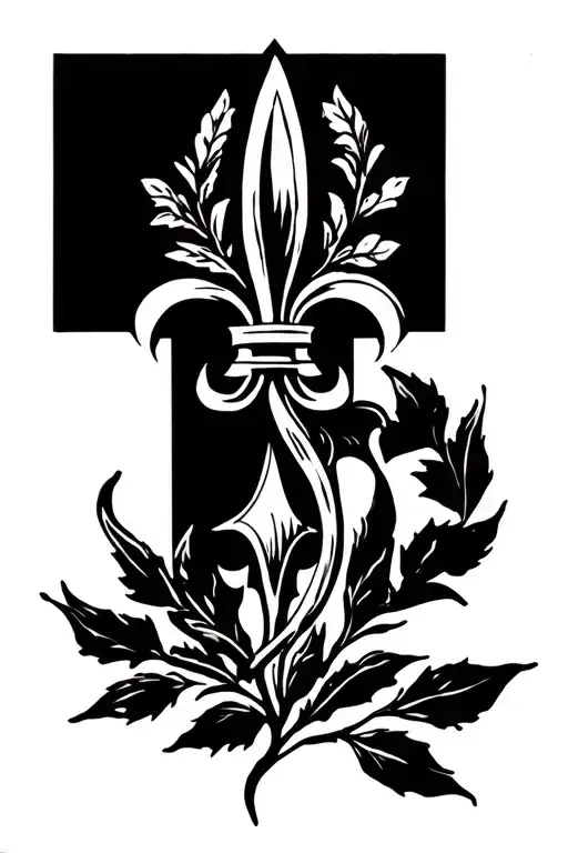 fleur de lys, olive branch, greek style, zodiac sign, libra, leo, scorpio taurus. tattoo design idea
