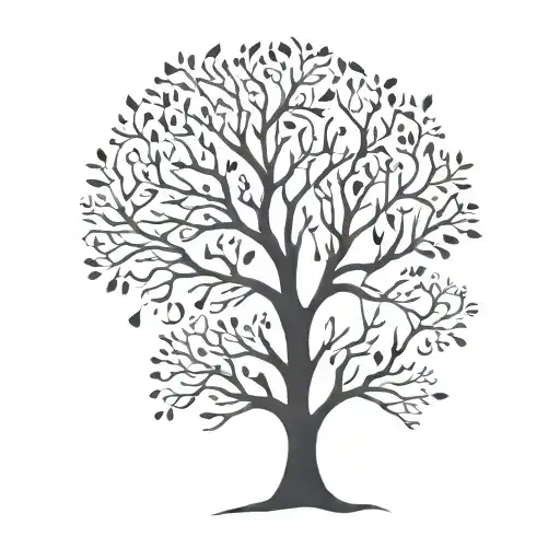 broken family tree intertwined tattoo design idea