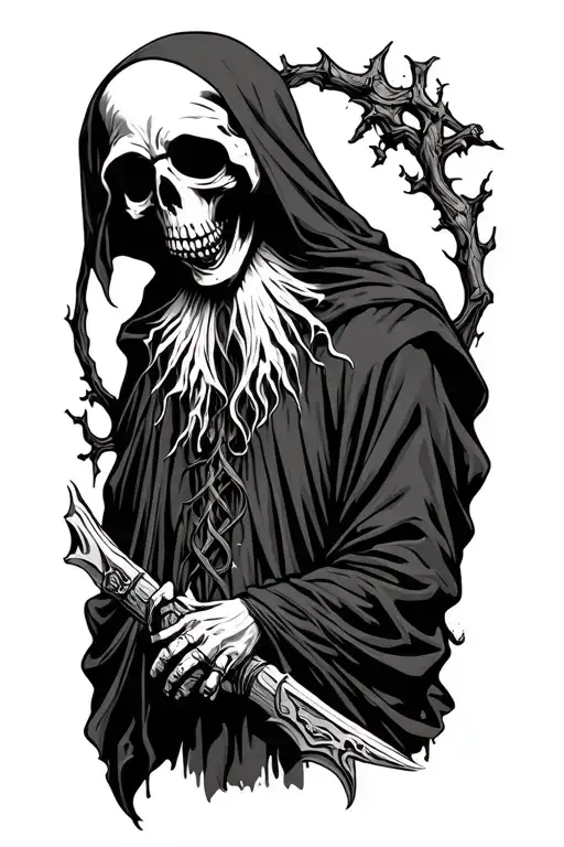 grim reaper full body tattoo design idea