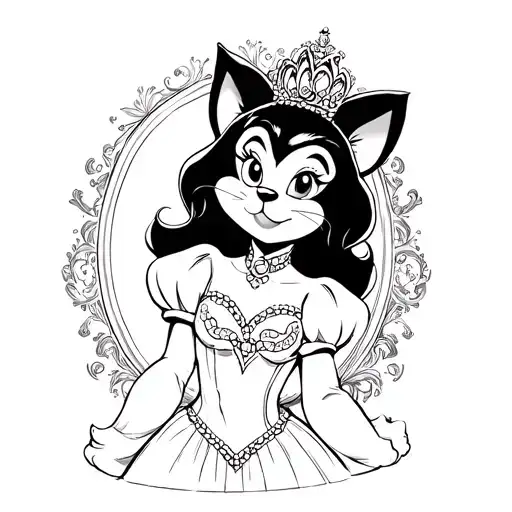 Princess Oriana from Felix the Cat tattoo design idea