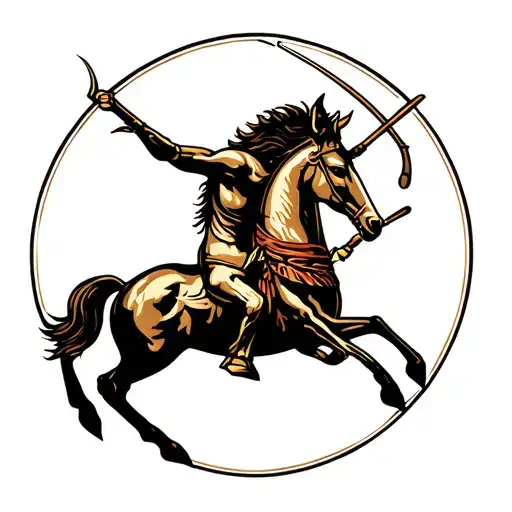 sagittarius centaur bending tattoo design idea