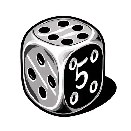 2 dice rolling number 5 at the same time tattoo design idea