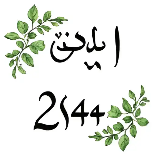 I want one vines surrounding the numbers 224 and this Arabic word  عشق make it  simple maybe for forearm or behind ear tattoo design idea