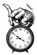 clock hands pointing tattoo design idea