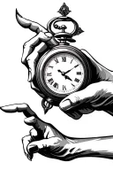 clock hands pointing tattoo design idea