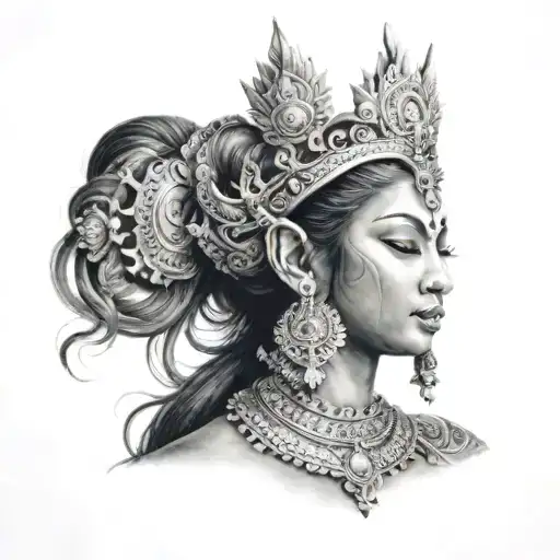 Apsara tattoo design idea