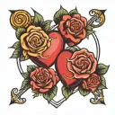 Virgo and Aries together forming an arrowed heart tattoo design idea