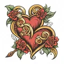 Virgo and Aries together forming an arrowed heart tattoo design idea