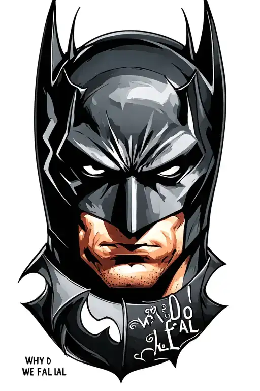 Dark knight Batman logo tattoo with the quote “why do we fall”  tattoo design idea