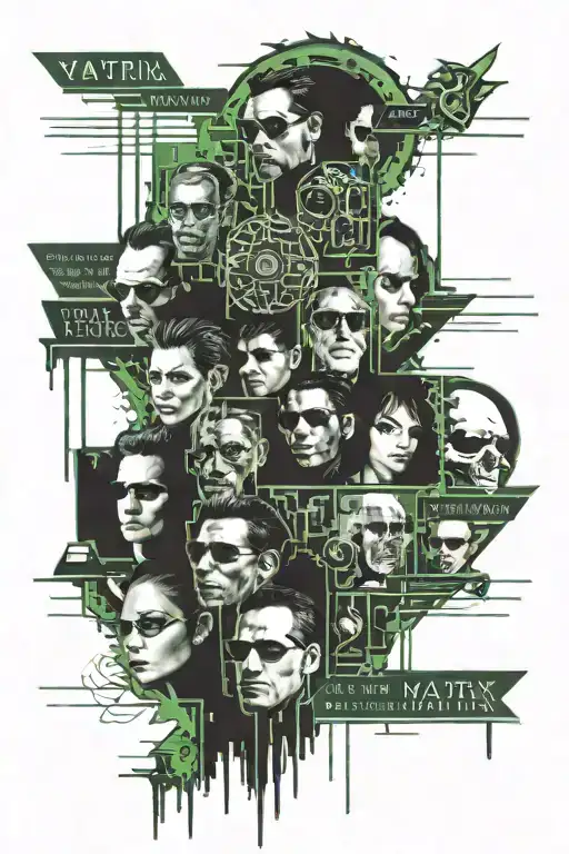matrix style tattoo with phrases that are important to me   tattoo design idea