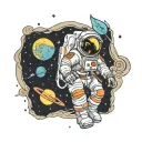 astronaut nasa lua tattoo design idea