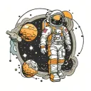 astronaut nasa lua tattoo design idea