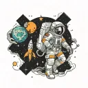 astronaut nasa lua tattoo design idea