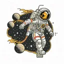 astronaut nasa lua tattoo design idea