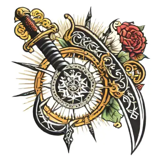 Islam sword tattoo design idea