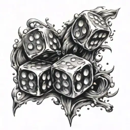 Dice rolling tattoo design idea
