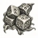 Dice rolling tattoo design idea