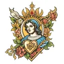 Mary immaculate heart tattoo design idea