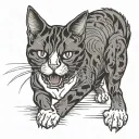 monmon japanese tuxedo cat fighting tattoo design idea