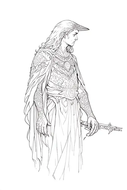 “Neither god nor master” Robin line art tattoo tattoo design idea