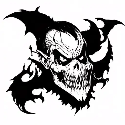 villains not monsters tattoo design idea