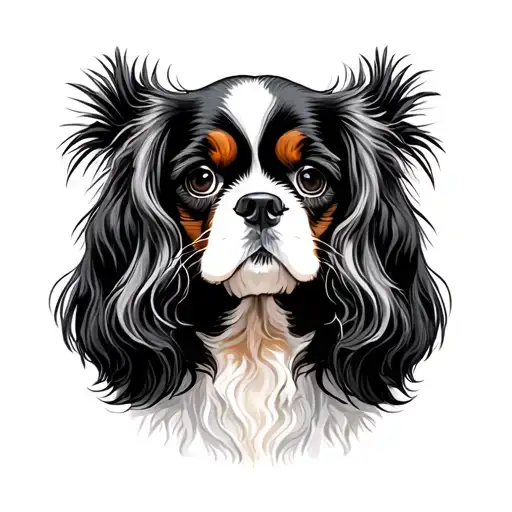 Cavalier King Charles Spaniel tattoo design idea