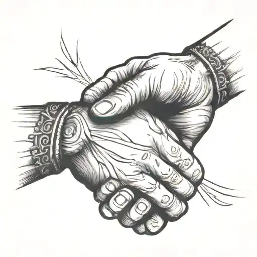 handshake symbolizing respect and friendship tattoo design idea