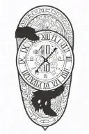 Italian roman numerals 04 01 2024 with Latin quote tattoo design idea