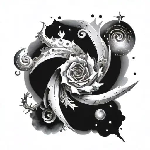 Galaxy Black And White tattoo design idea