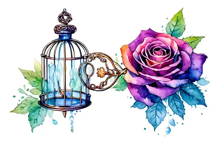 chastity cage cuckold tattoo design idea