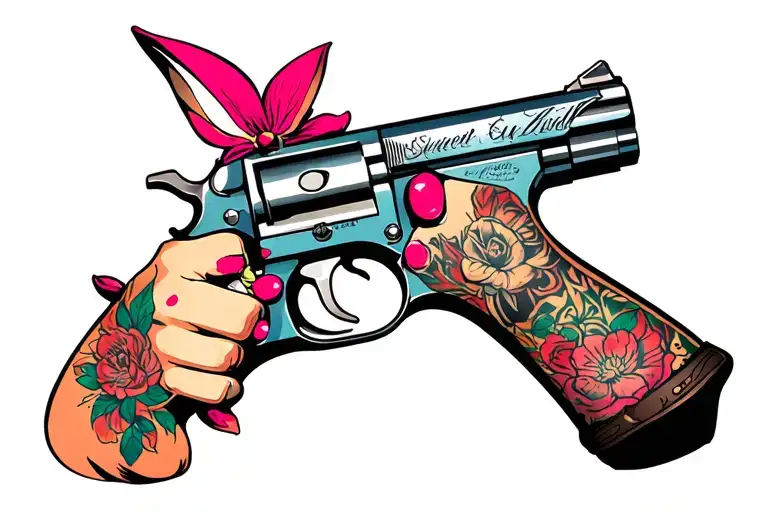 gangster jessica rabbit with tattoo gun tattoo design idea