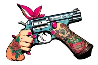 gangster jessica rabbit with tattoo gun tattoo design idea