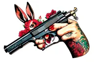 gangster jessica rabbit with tattoo gun tattoo design idea