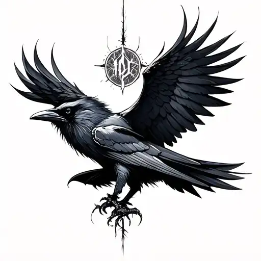 Odin Ravens tattoo design idea