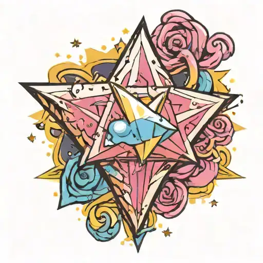 Jojo's bizzarre adventure Crazy Diamond logo with a shooting star tattoo design idea