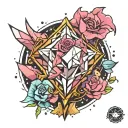 Jojo's bizzarre adventure Crazy Diamond logo with a shooting star tattoo design idea