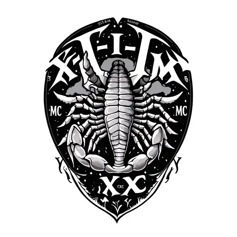 "XI•IX•MCMXC" scorpio zodiac tattoo tattoo design idea