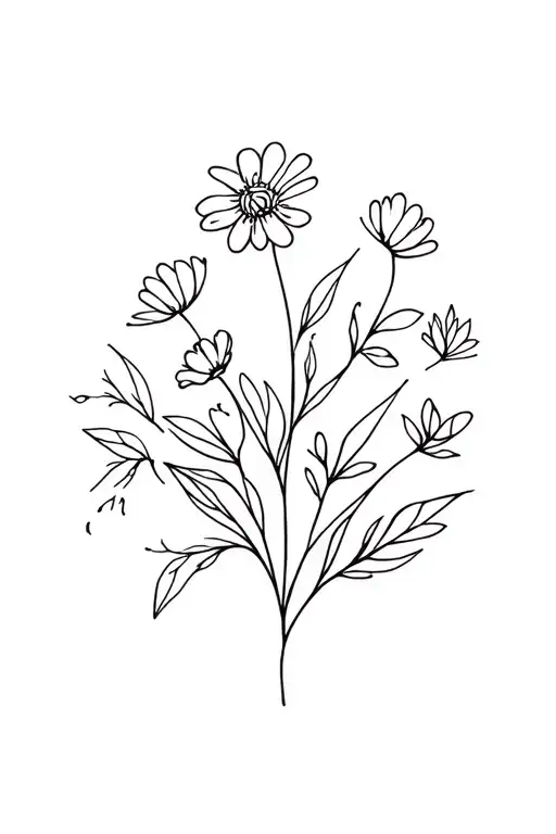 naturals flowers growing tattoo design idea