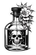elexir with poison bottle tattoo design idea