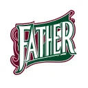 "FATHER" text with elegant typography with a sophisticated touch in the green and maroon colors of the Fluminense team tattoo design idea
