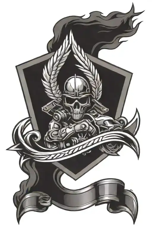 turbo motor air force special forces emblem intertwined tattoo design idea