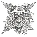 usaf vehicle maintenance pirates tattoo design idea