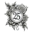 Number 25 tattoo design idea