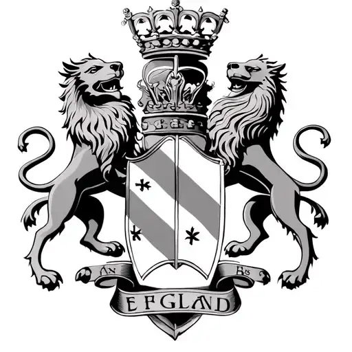 St George and three lions of England tattoo design idea