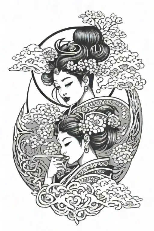 japan goddes tattoo design idea