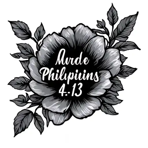 Philippians 4:13 written tattoo design idea