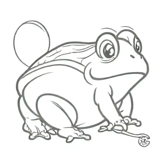 surfing toad tattoo design idea