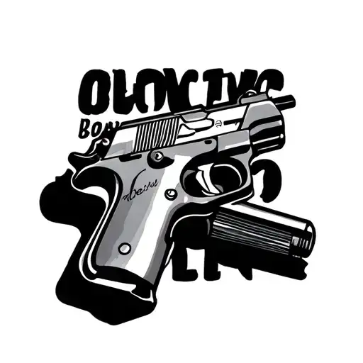 "The only objective that we cannot achieve is the one that we do not set." With a fairly real pistol tattoo design idea
