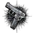 "The only objective that we cannot achieve is the one that we do not set." With a fairly real pistol tattoo design idea